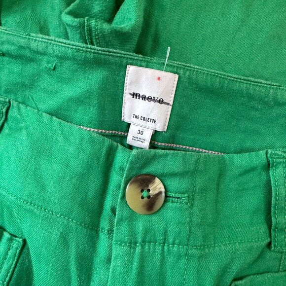 Anthropologie Colette Linen Wide-Leg Pants Maeve Green 30 - Picture 6 of 11